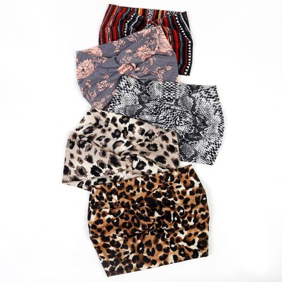 7\'\' Wide Headbands for Women 10 Pack Boho Turban Non Slip Hair Accessories main image 7